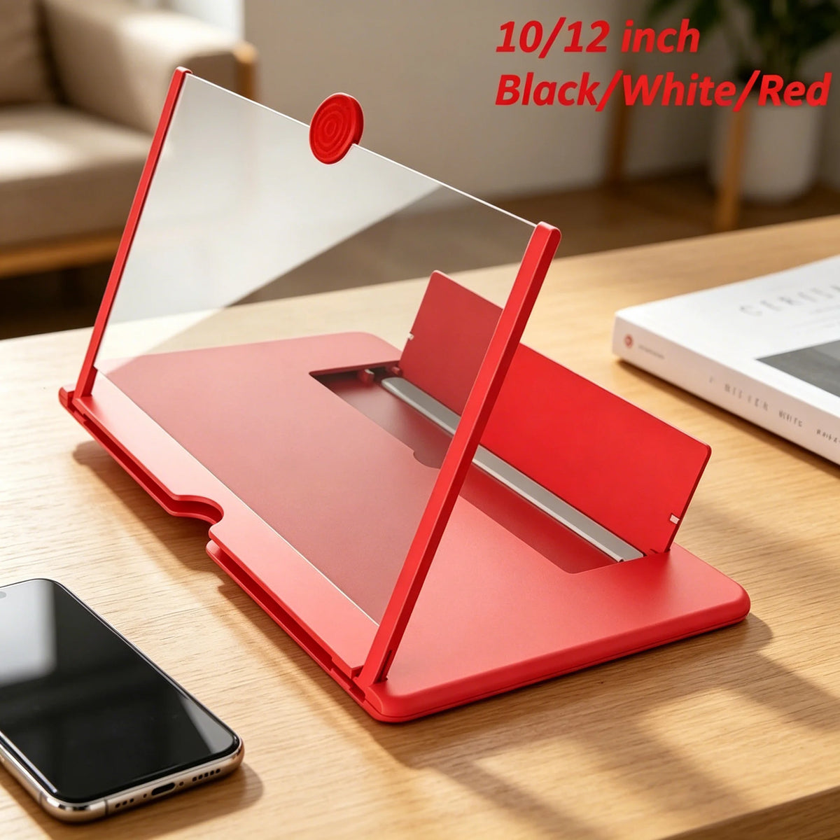Universal 10/12 Inch HD Mobile Phone Screen Amplifier Anti-Blue Light Eye Protection Phone Magnifying Glass for Video Game Movie