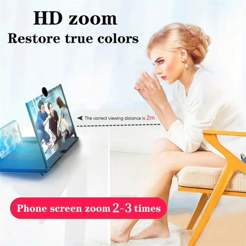 Universal 10/12 Inch HD Mobile Phone Screen Amplifier Anti-Blue Light Eye Protection Phone Magnifying Glass for Video Game Movie